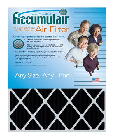 10x25x1 Accumulair Furnace Filter Carbon