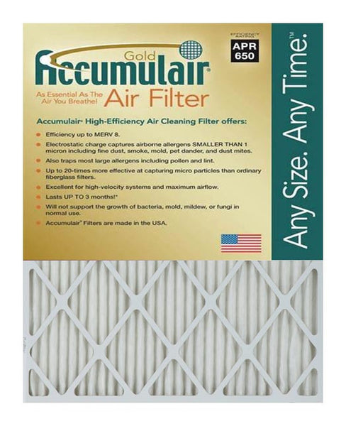 19.75x21x1 Accumulair Furnace Filter Merv 8